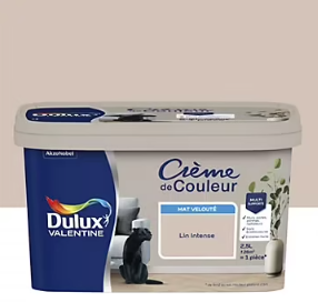 Peinture intérieure couleur Crème De Couleur Dulux Valentine mat beige lin intense 2.5L