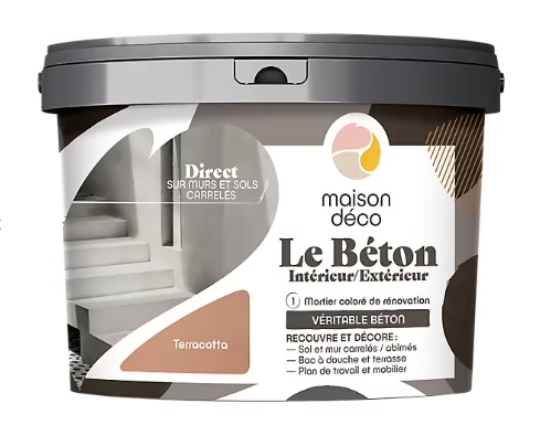 Enduit décoratif Le béton intérieur, extérieur Maison déco terracotta 5kg
