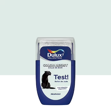 Testeur de peinture Color Resist salle de bains Dulux Valentine satin reflet de jade 30ml