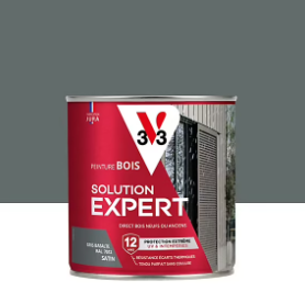 Peinture extérieure bois Solution expert gris basalte satin V33 500ml