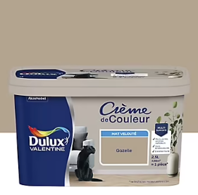 Peinture Crème De Couleur Dulux Valentine mat gazelle 2,5L