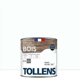 Peinture extérieure bois Tollens satin blanc 500ml
