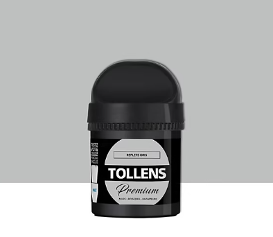 Testeur peinture Tollens premium murs, boiseries et radiateurs reflets gris mat 50ml