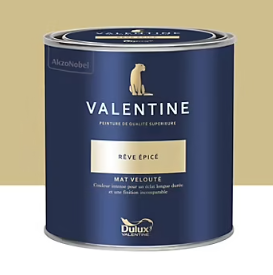 Peinture Valentine murs et boiseries Dulux Valentine bronze rêve épicé velouté mat 0,5L