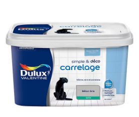 Peinture de rénovation pour support spécifique Simple & Deco Carrelage Dulux Valentine satin béton gris 2L