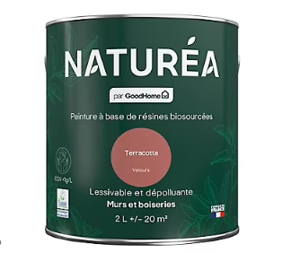 Peinture murs et boiseries Naturéa par GoodHome terracotta velours 2L