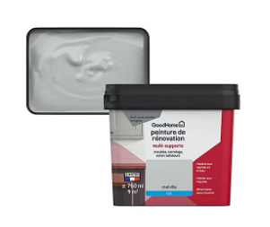 Peinture de rénovation GoodHome multi-supports mat gris Melville 750ml