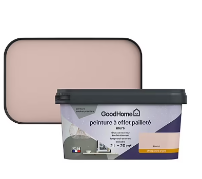 Peinture à effet pailleté GoodHome rose Isumi 2L