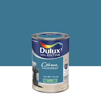 Peinture couleur murs, boiseries et radiateurs Crème de couleur Dulux Valentine marée haute satin 1,25L