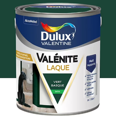 Laque Valénite Dulux Valentine Acrylique satin vert basque 2L