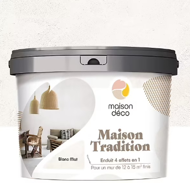 Enduit 4 effets en 1 Maison Déco Maison Tradition blanc 15kg
