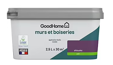 Peinture intérieure couleur murs et boiseries GoodHome Shizuoka violet satin 2,5L