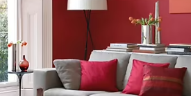 Peinture couleur murs, boiseries et radiateurs Crème de couleur Dulux Valentine rouge madras mat 1,25L
