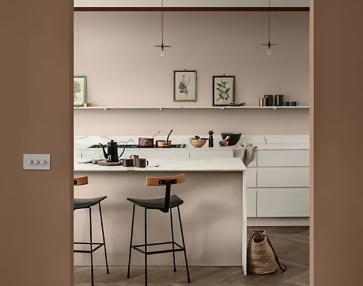 Peinture haute résistance Crème de couleur cuisine et bain Dulux Valentine marron taupe satin 0,75L