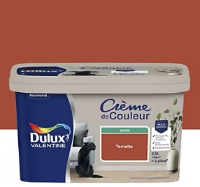 Peinture intérieure couleur Crème De Couleur Dulux Valentine satin rouge tomette 2.5L