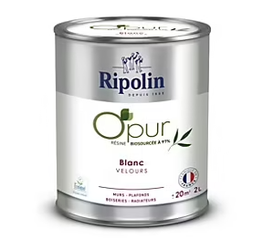 Peinture intérieure multisupport Ripolin O'pur blanc velouté velouté 2L