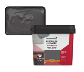 Peinture de rénovation GoodHome multi-supports brillant gris Pasadena 750ml