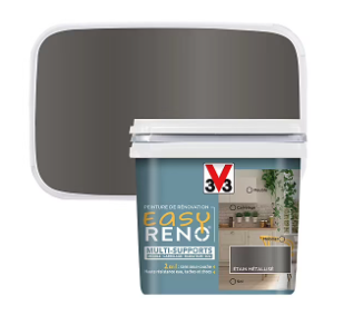 Peinture de rénovation multi-supports V33 Easy Reno étain métallisé 0,75L