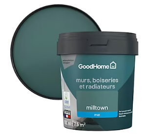 Peinture résistante murs, boiseries et métal GoodHome vert Milltown mat 0,75L
