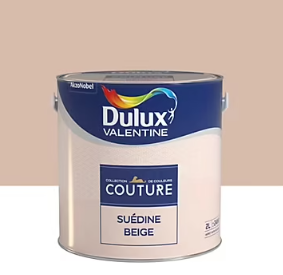 Peinture murs et boiseries Couture de Dulux Valentine satin velours suédine beige 2L