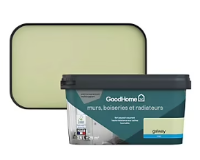 Peinture intérieure couleur murs, boiseries et radiateurs GoodHome mat galway vert 2.5L