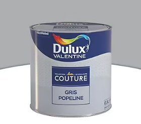 Peinture murs et boiseries Couture de Dulux Valentine satin velours gris popeline 0,5L
