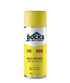 Peinture aérosol multi-supports Les Docks du bâtiment brillant jaune ultra 400ml