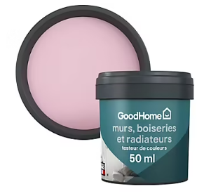 Testeur peinture résistante murs, boiseries et métal GoodHome rose Hyogo mat 50ml