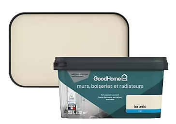 Peinture intérieure couleur murs, boiseries et radiateurs GoodHome Toronto mat blanc 2,5L