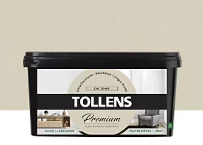 Peinture Tollens premium murs, boiseries et radiateurs jonc de mer satin 2,5L