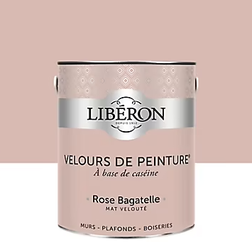 Peinture murs, plafonds et boiseries Velours de peinture rose bagatelle Libéron 2,5L