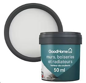 Testeur peinture résistante murs, boiseries et métal GoodHome gris Hempstead mat 50ml