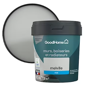Peinture résistante murs, boiseries et métal GoodHome gris Melville mat 0,75L