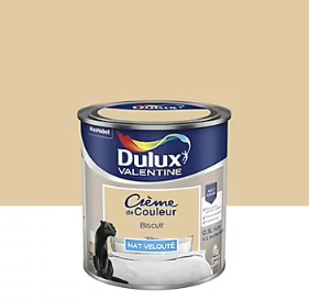 Peinture Crème de Couleur Dulux Valentine mat biscuit 0,5L