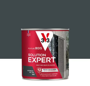 Peinture extérieure bois Solution expert anthracite mat V33 500ml