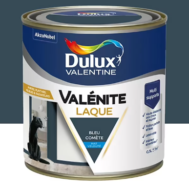 Laque acrylique Valénite Dulux Valentine bleu comète velouté mat 500ml