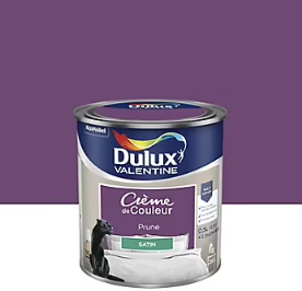 Peinture Crème de Couleur Dulux Valentine satin prune 0,5L