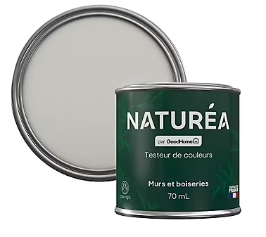 Peinture testeur de couleur Naturéa par GoodHome blanc neige velours 70 ml