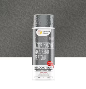 Peinture aérosol Relook tout Maison Déco acier martelé gris 400ml