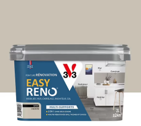 Peinture de rénovation multi-supports V33 Easy Reno beige chanvre satin 2L