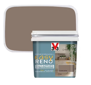 Peinture de rénovation multi-supports V33 Easy Reno taupe satin 0,75L
