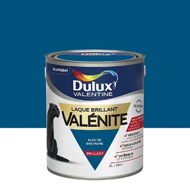 Laque boiseries et métal Valénite Dulux Valentine brillant bleu de Bretagne 2L