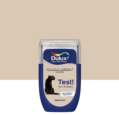 Testeur de peinture Color Resist cuisine Dulux Valentine mat vent du désert 30ml
