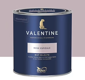 Peinture Valentine murs et boiseries Dulux Valentine rose espiègle velouté mat 0,5L