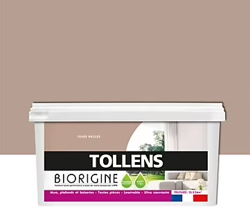 Peinture murs et plafonds Biorigine Tollens velours terre brulée 2L