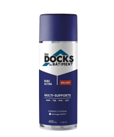 Peinture aérosol multi-supports Les Docks du bâtiment brillant bleu ultra 400ml