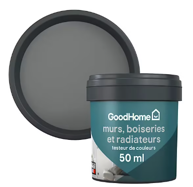 Testeur peinture intérieure couleur GoodHome satin hamilton gris 50ml