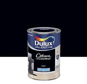 Peinture couleur murs, boiseries et radiateurs Crème de couleur Dulux Valentine noir mat velouté 1,25L
