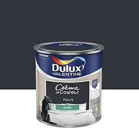 Peinture Crème de Couleur Dulux Valentine satin poivre 0,5L