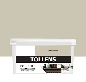 Peinture murs et boiseries Tollens chanvre indien satin 2,5L